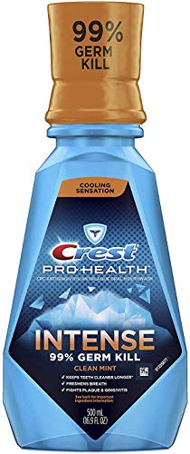 Crest Pro Health Intense Mouthwash for Adults, Clean Mint - 4 Pack