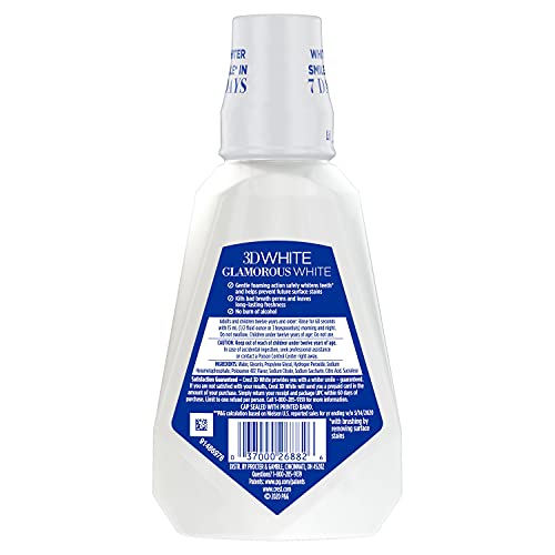 Crest 3D White Glamorous White Mouthwash, Fresh Mint/Arctic Mint, 8 Fl Oz (Pack of 6)