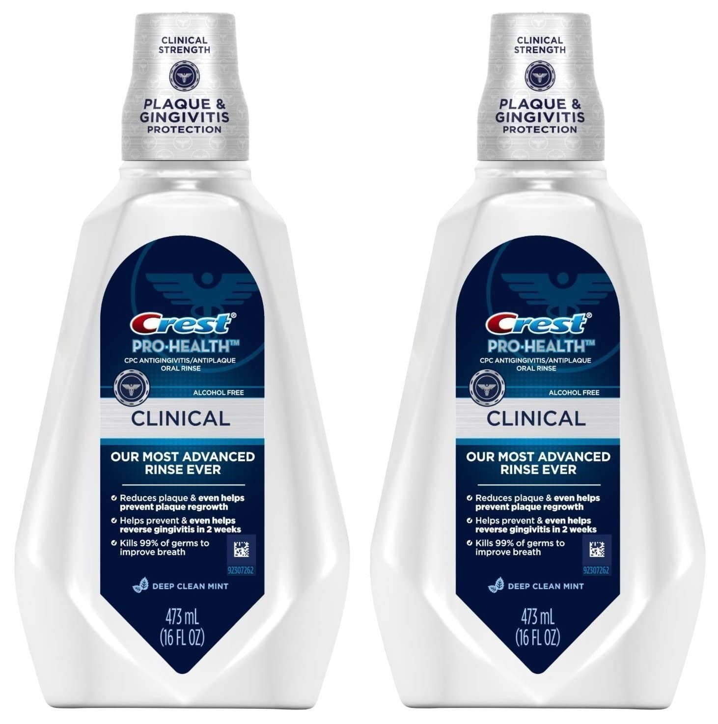 Crest Pro-Health Clinical Antigingivitis Oral Rinse, Clean Mint, 473 ml (Pack of 2)