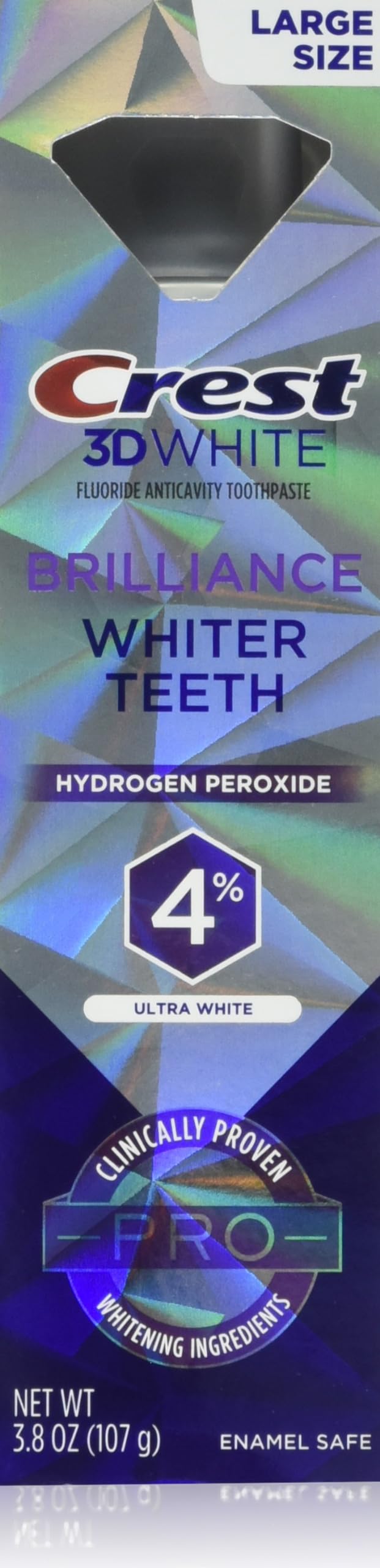 Crest 3D White Brilliance Pro Ultra Whitening Toothpaste, 3.8 oz - Anticavity Fluoride with 4% Hydrogen Peroxide