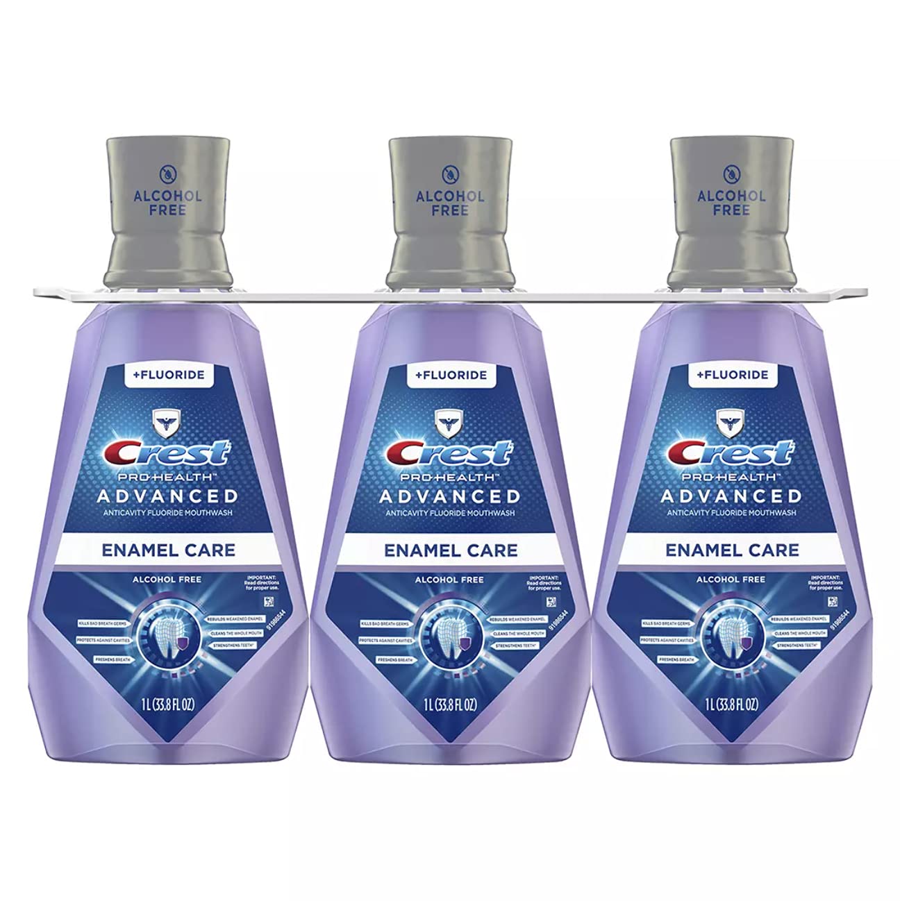 Crest Pro-Health Advanced Mouthwash 3 Pack, Clean Mint Flavor