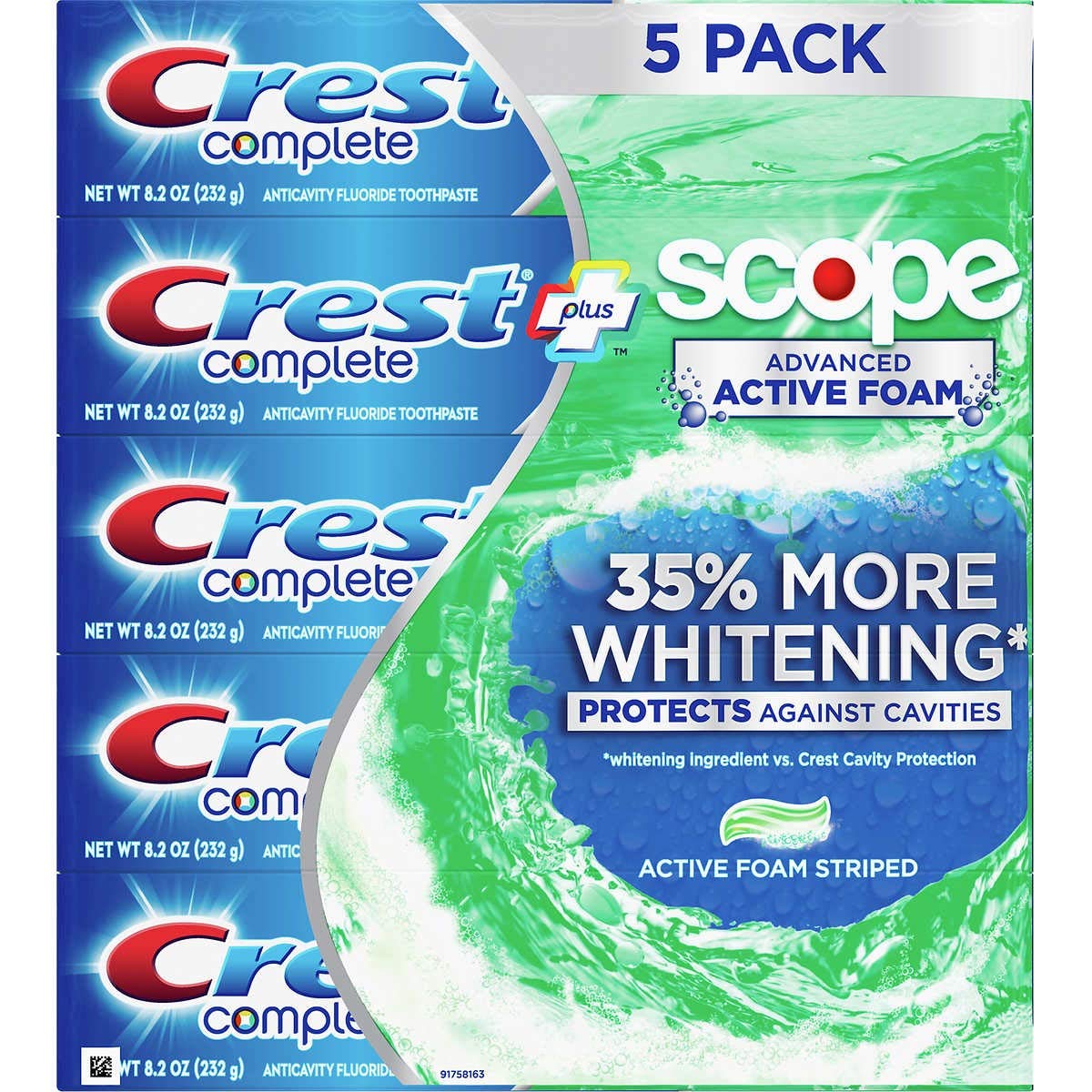5-Pack Crest Complete Advanced Toothpaste for Families