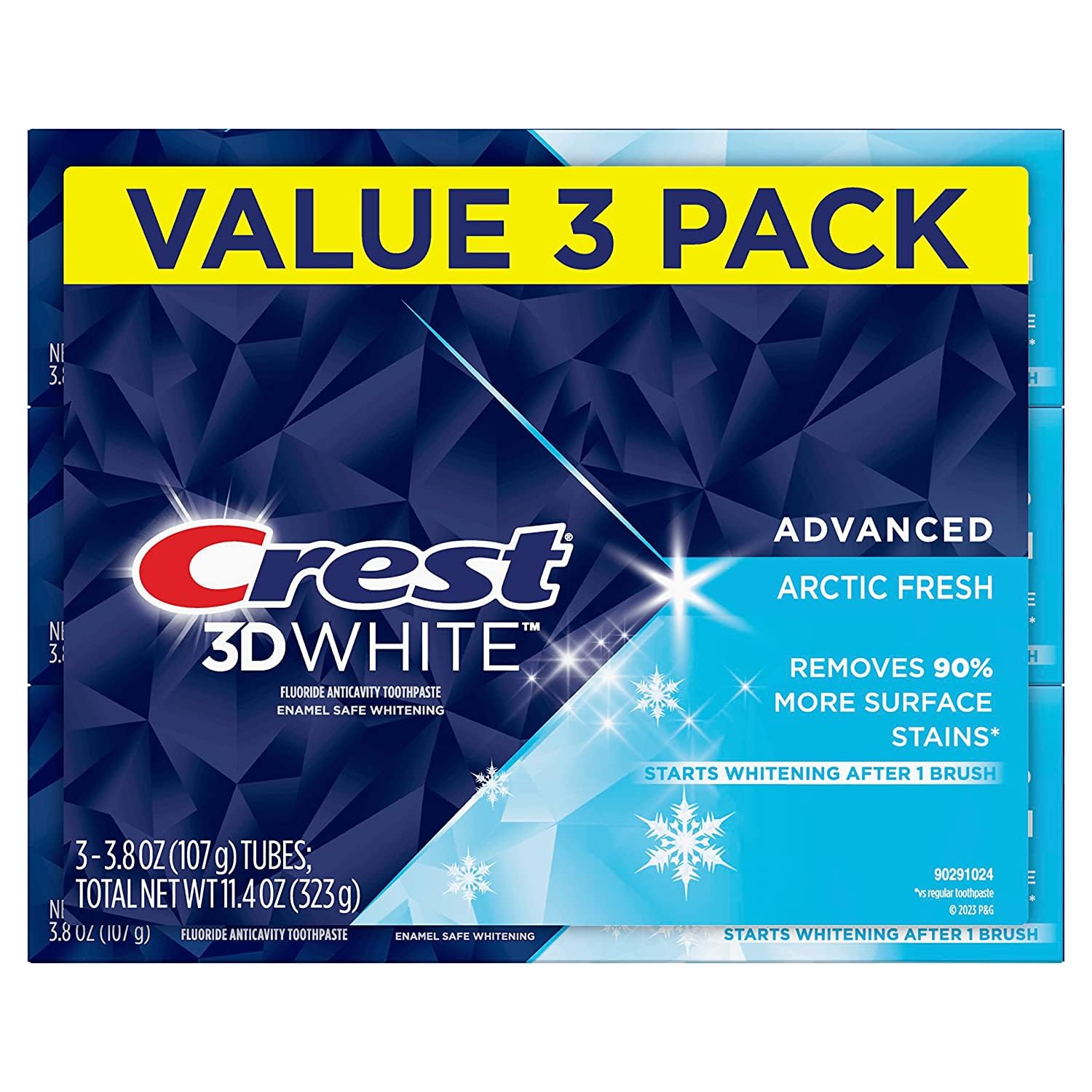 Crest 3D White Arctic Fresh Whitening Toothpaste 3.8 oz (Pack of 3)