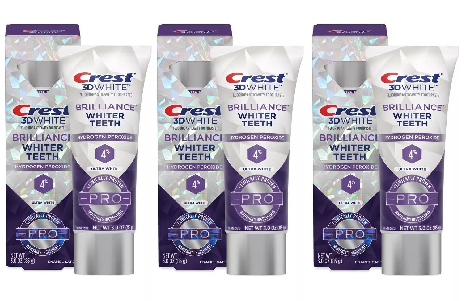 Crest 3D White Brilliance Ultra White Toothpaste, 3oz (Pack of 3)